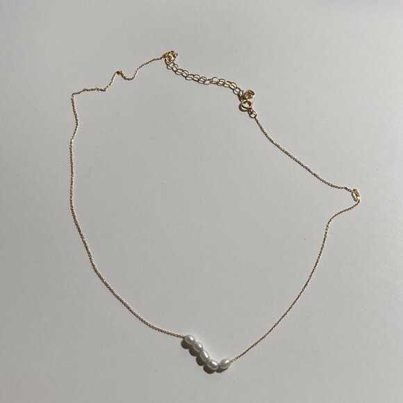 Mejuri 14k Solid Gold Organic Pearl Bead Necklace, Like New, With Box - Picture 4 of 9